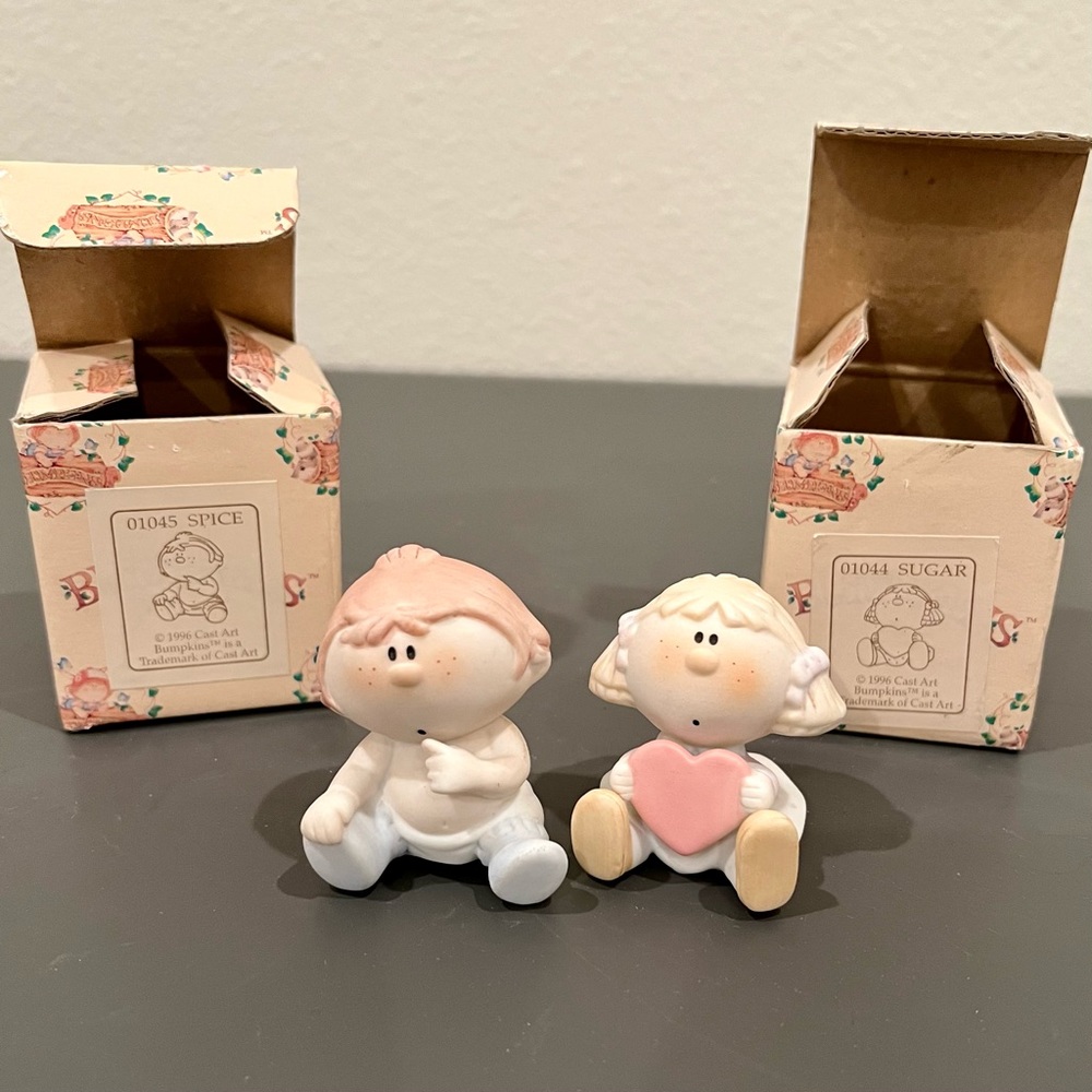RARE Vintage 1996 Cast Art Bumpkins "Spice" boy and "Sugar' girl‎ figurine NIB